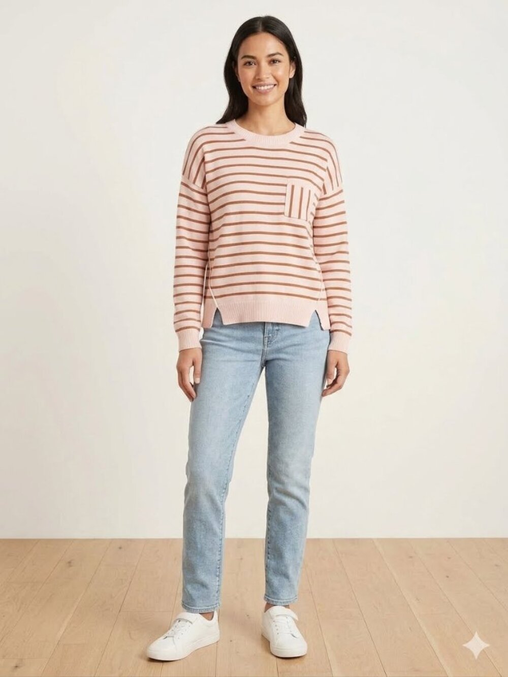 Garnet Hill Easy Cotton Sweater Tee, 100% Pima cotton, size S